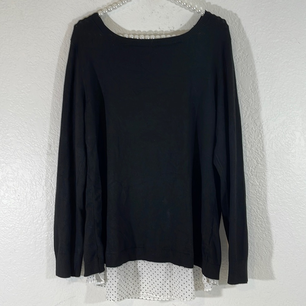 FADED GLORY Long Sleeve With Polka Dots Blouse Size Large